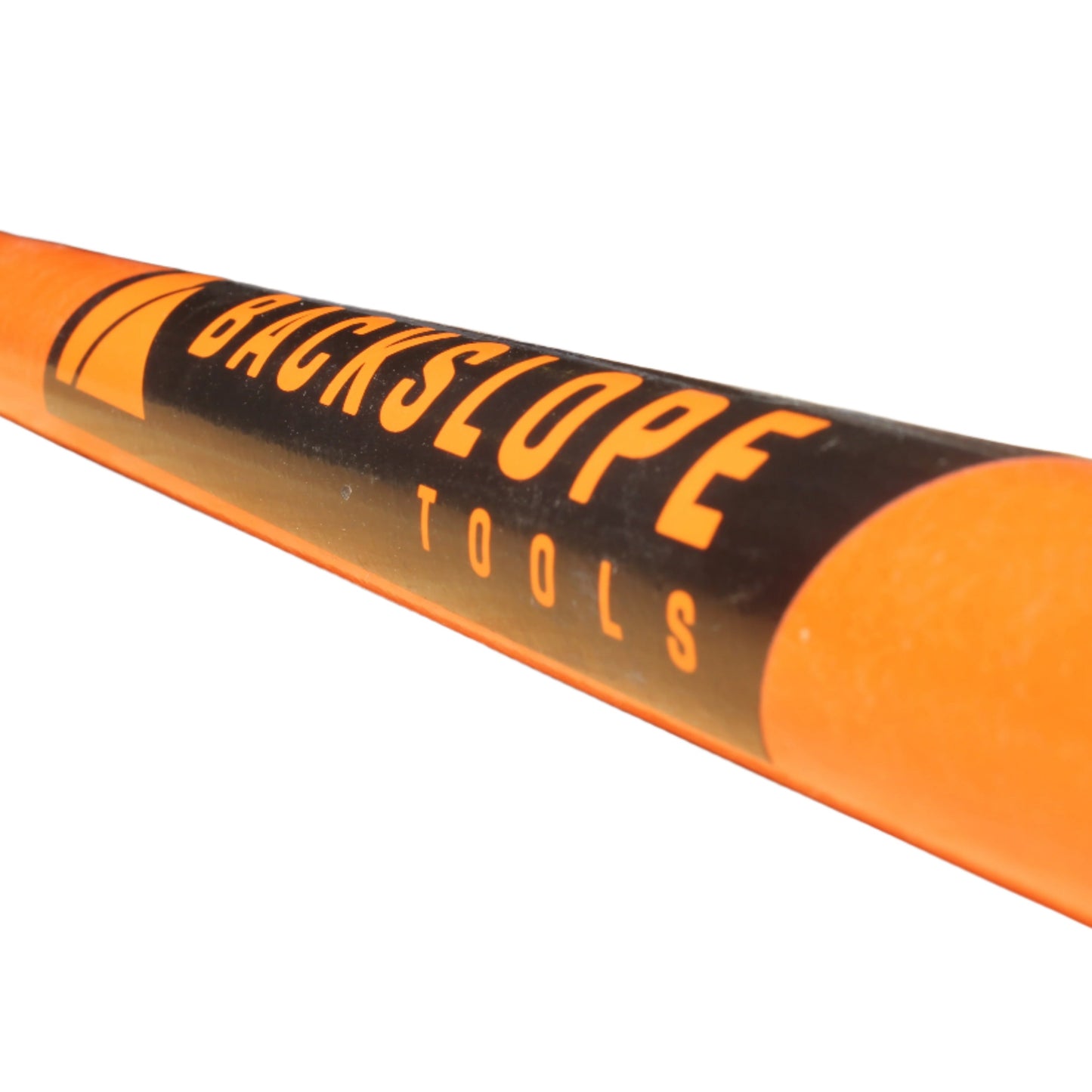 A replacement handle for our digging tools, with a black and orange color scheme, featuring the text 'BACKSLOPE TOOLS'.